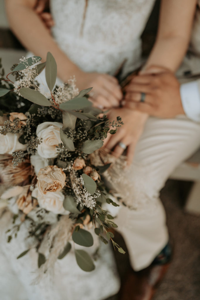 neutral themed wedding flowers