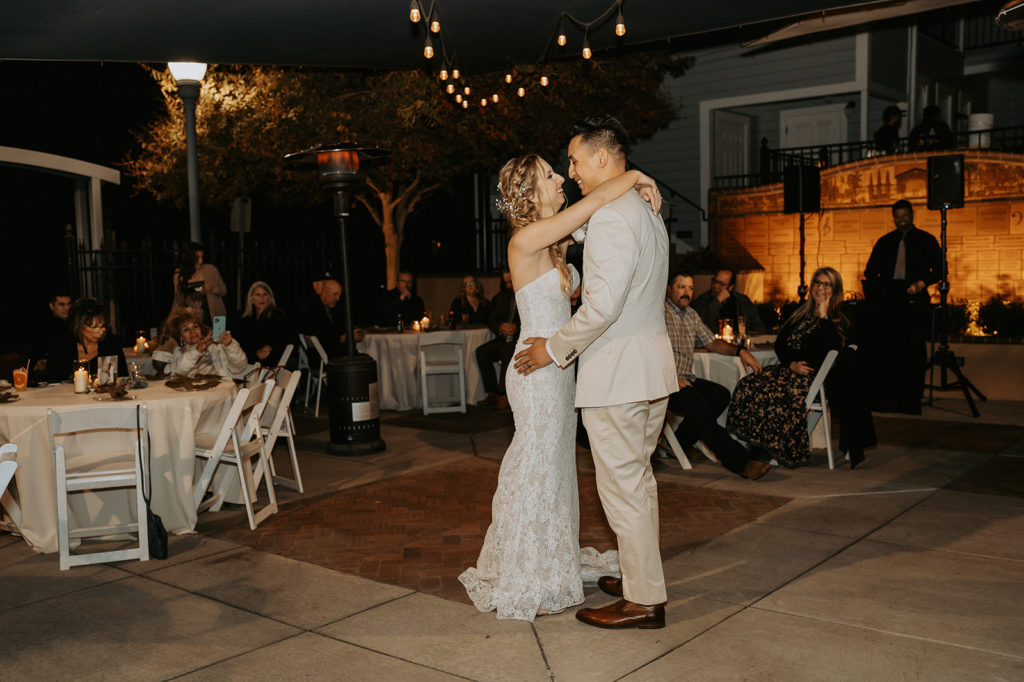 bride and groom first dance photo