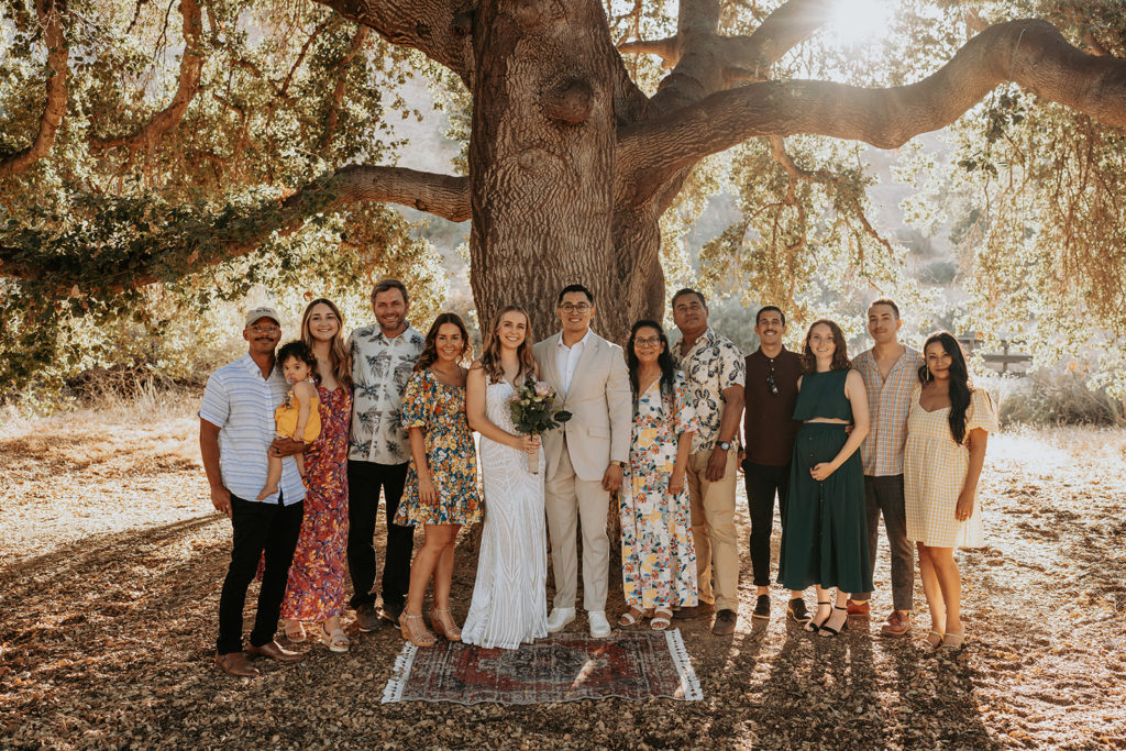family photos under tree in redlands california