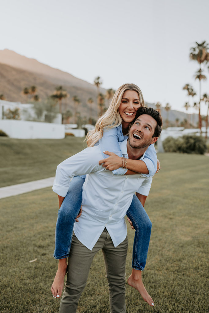 California engagement photoshoot in palm trees
