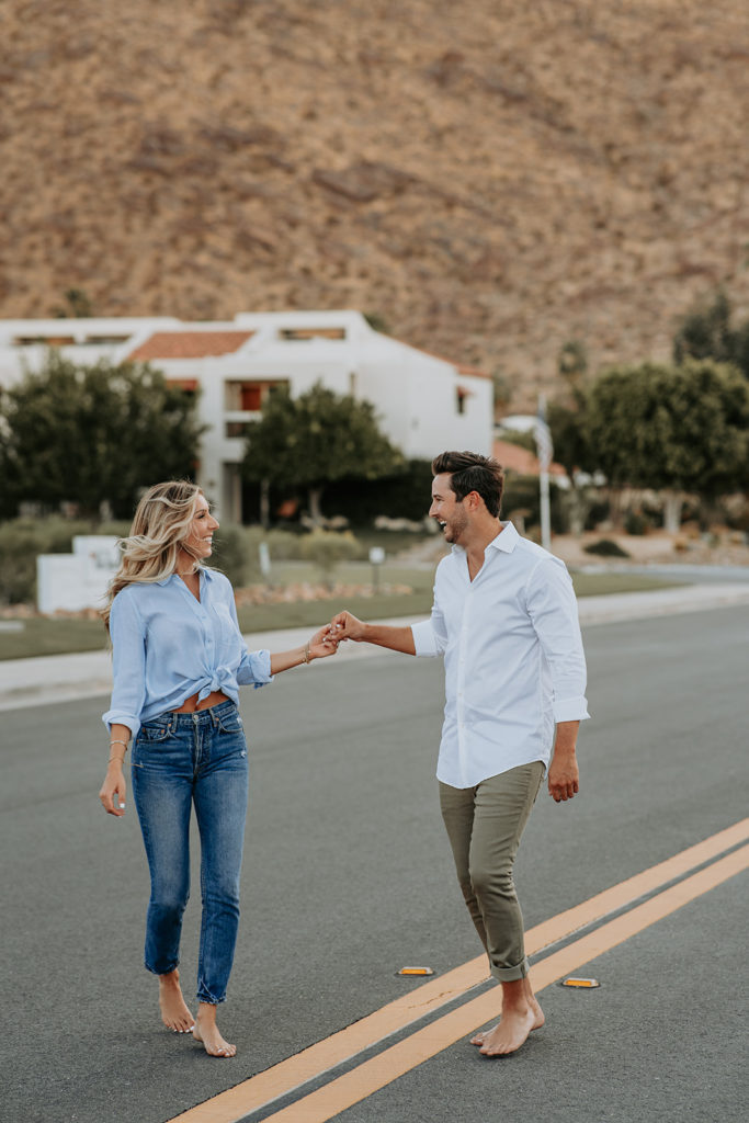 California engagement photoshoot in palm trees