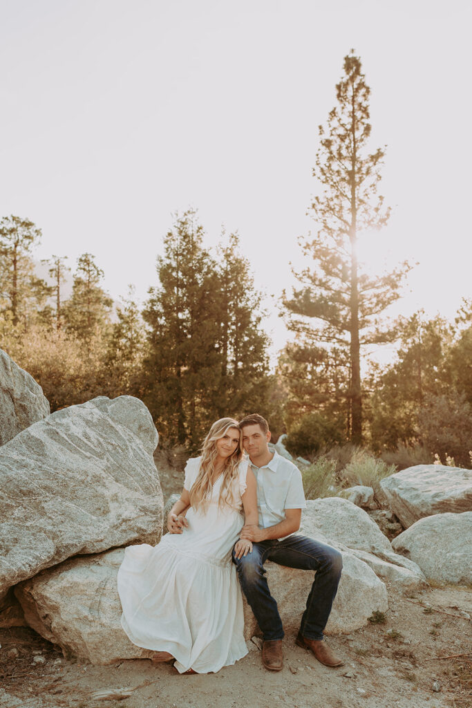 a mountain engagement photoshoot for couples in forest falls ca