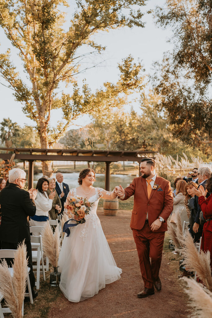 Wedding ceremony in the sunset