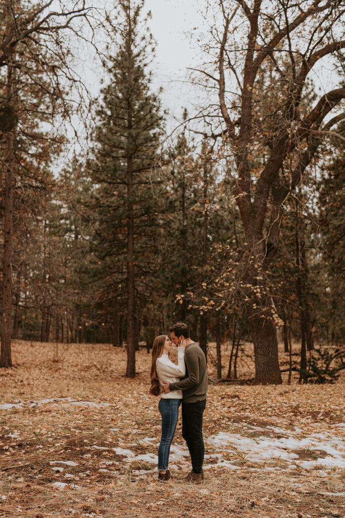 Couples winter mountain engagement session