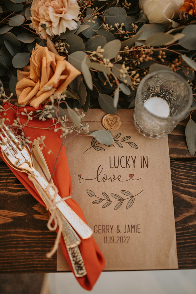 Fall wedding color table decor and florals