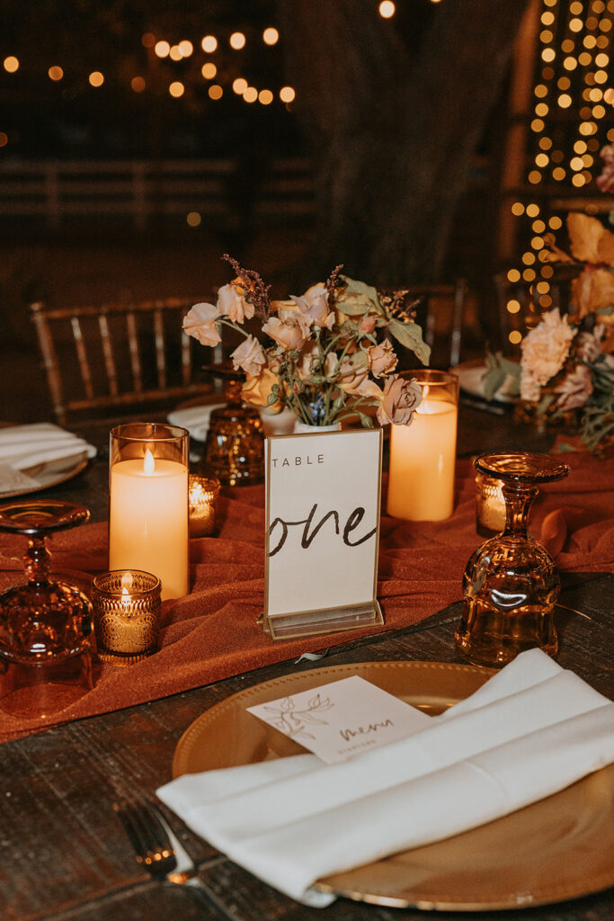 Fall wedding table decor and florals