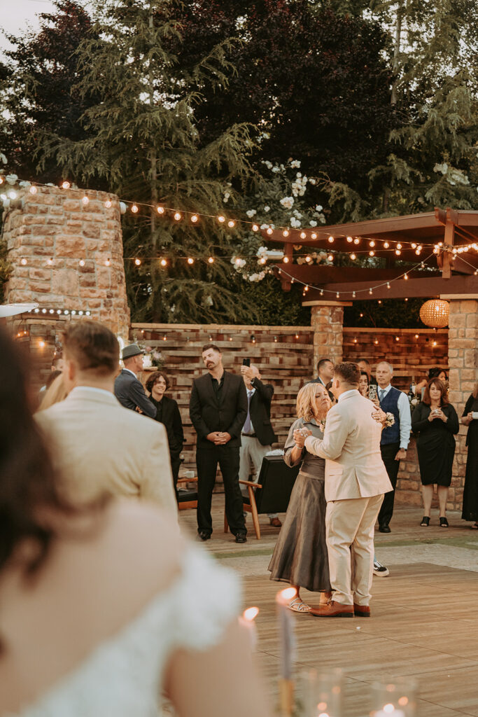 Man and women dancing at a wedding