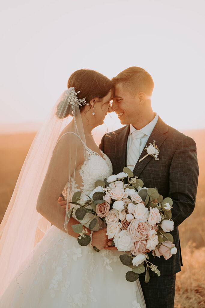 bride and groom at sunset at a Southern California wedding venue