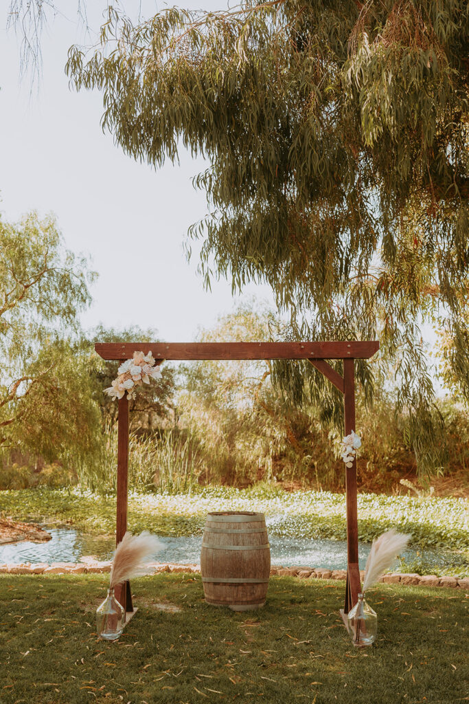 wedding arbor at a Temecula wedding venue