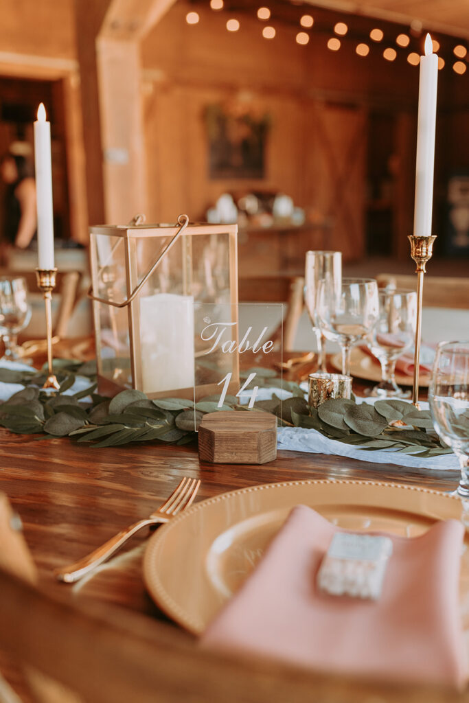 wedding reception table at windmill canyon ranch