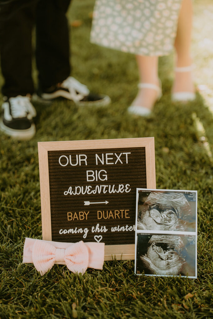 baby announcement sign outdoors