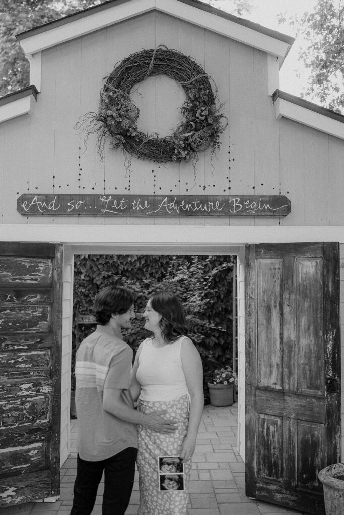 baby announcement photo at the homestead