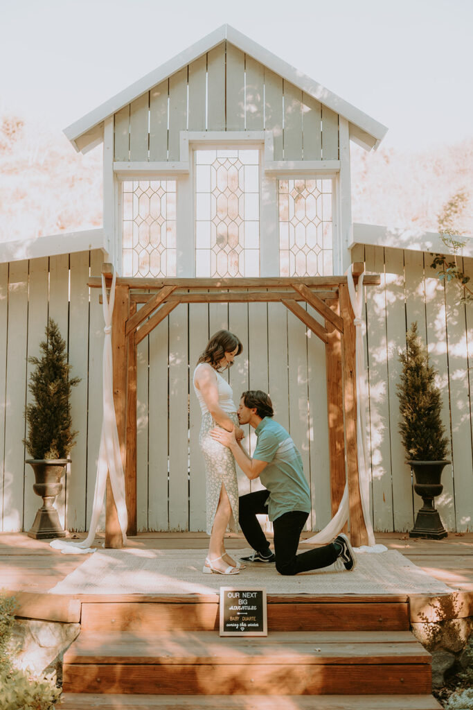 baby announcement photo at the homestead