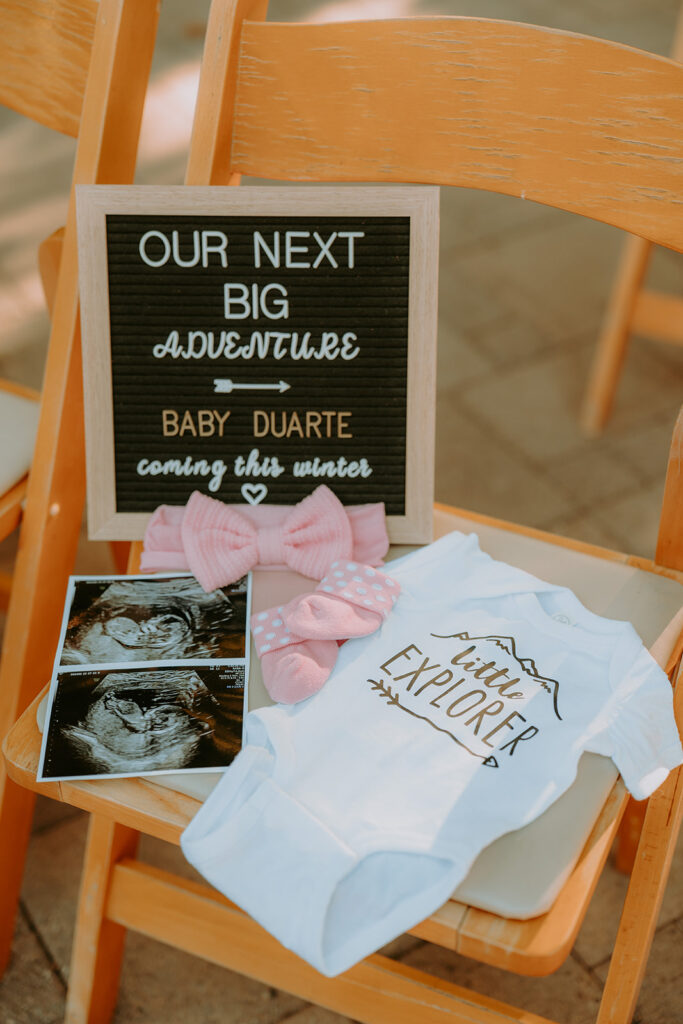 baby announcement photo at the homestead